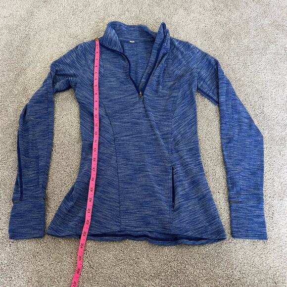 LuluLemon Women's Athletic Quarterzip Heathered Blue‎ Size 2 - Picture 9 of 10